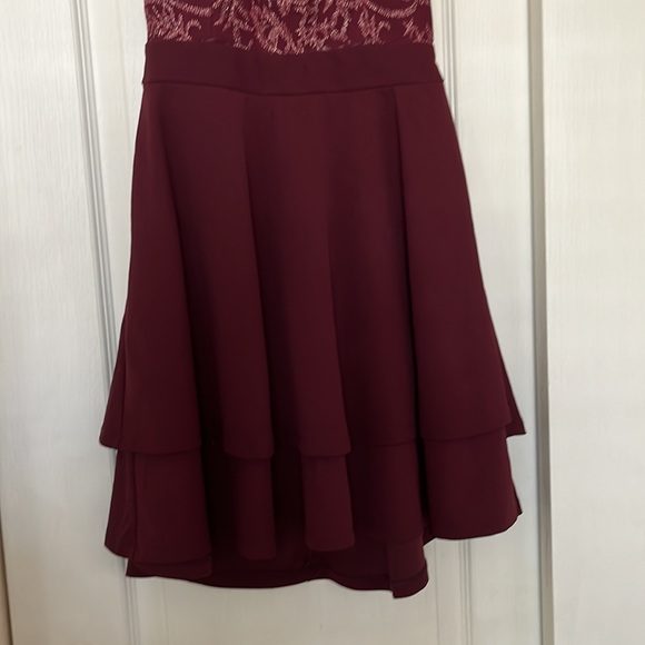 NWT Francesca’s Collection | mi ami | Red Burgundy Semi Formal Midi Dress - Picture 3 of 10